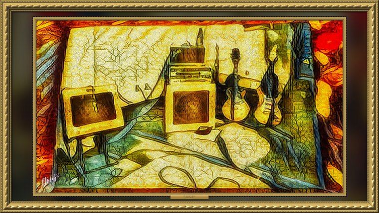 Player’s Rig, framed