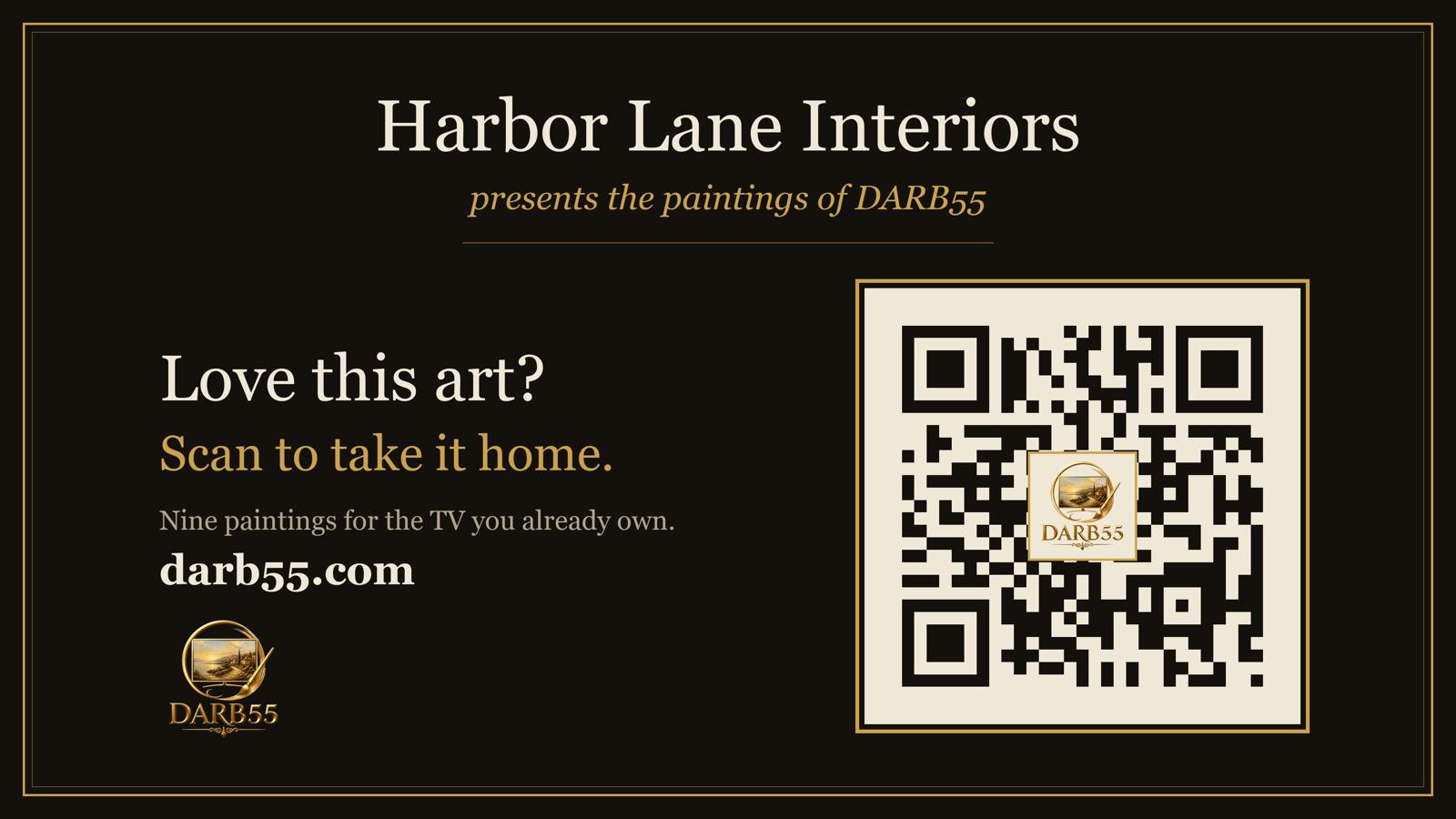 Example partner page: Harbor Lane Interiors, scan to buy